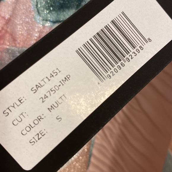 Bebe PRINTED BLOUSON LUREX MINI DRESS brush print color - Picture 10 of 10